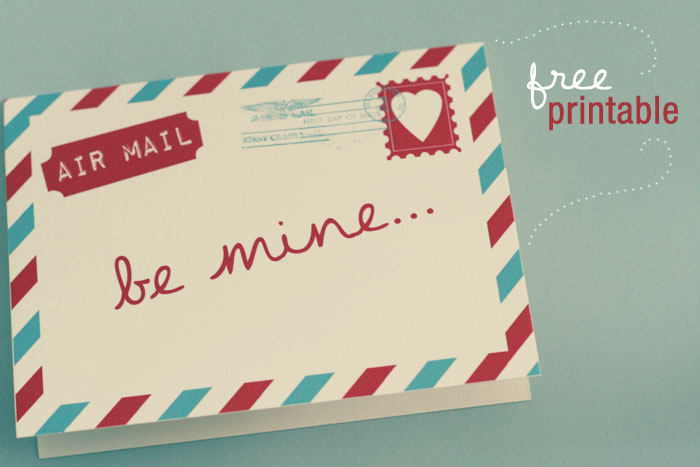 Air Mail Valentine Printable