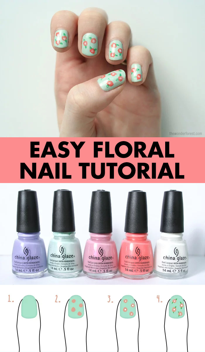 One stroke flowers nail art feat. Nicole By OPI What's The Mitch-uation?  with TUTORIAL! - Lucy's Stash