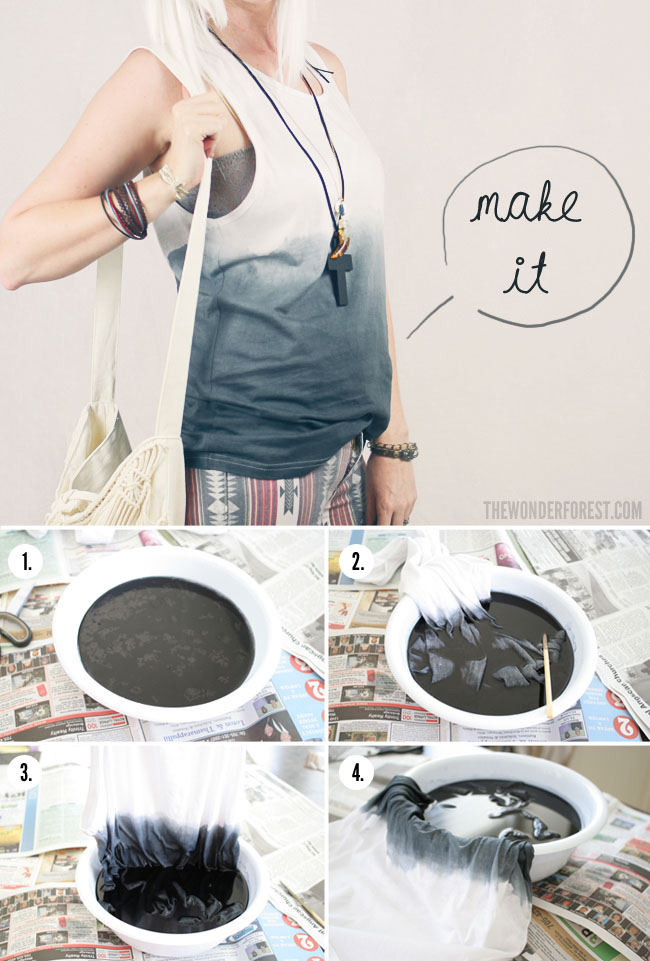 DIY, Dip Dyed Canvas Totes