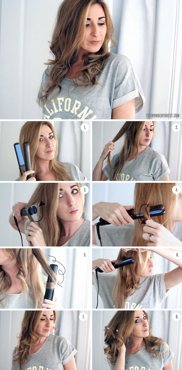 How To Curl Your Hair with a Flat Iron - Wonder Forest