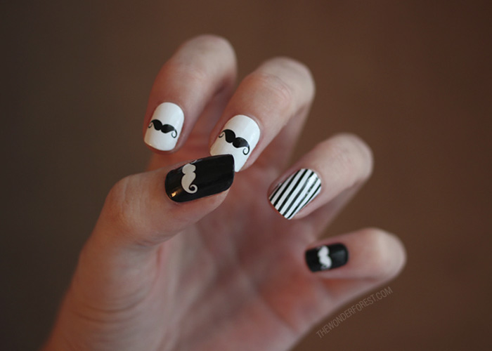 Mustache Nail Art for Long Nails on Pinterest - wide 2