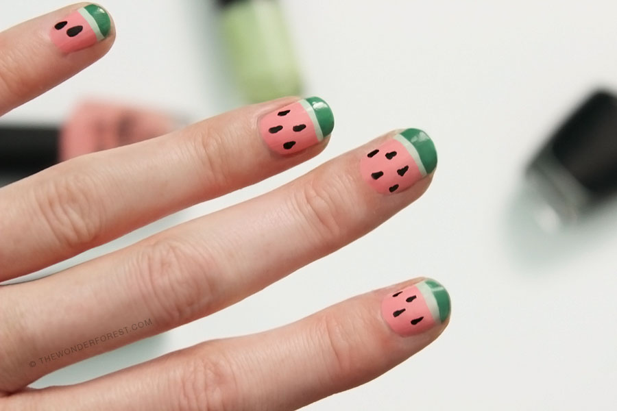 Yummy Watermelon Nails in 4 Simple Steps - Wonder Forest