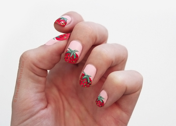 Sweet Strawberry Nail Tutorial Wonder Forest