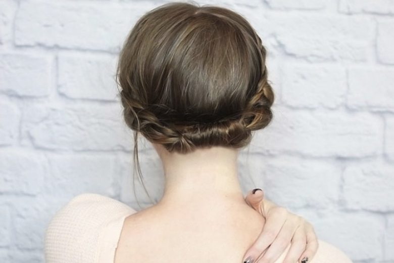 Quick Rolled Braid Updo For Shorter Hair Wonder Forest
