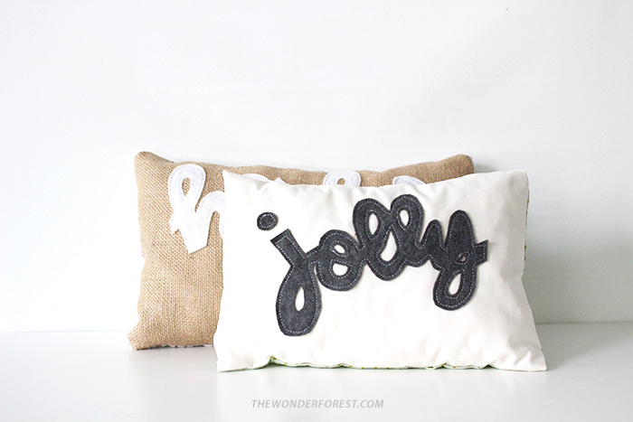 Jolly Script DIY Holiday Pillow