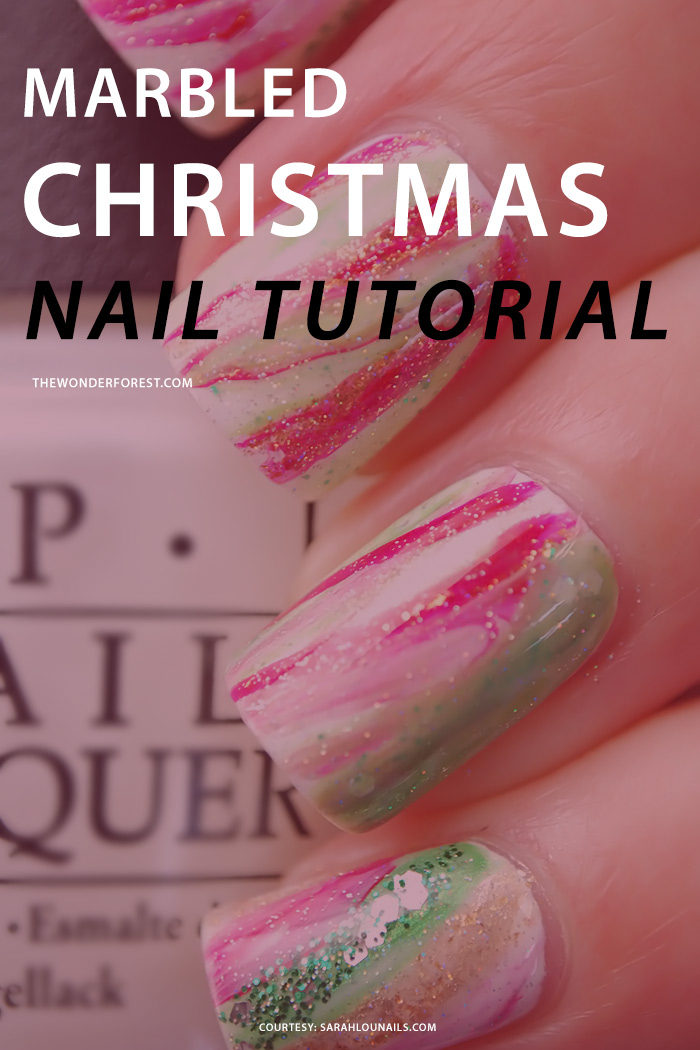 Marbled Christmas Nail Tutorial