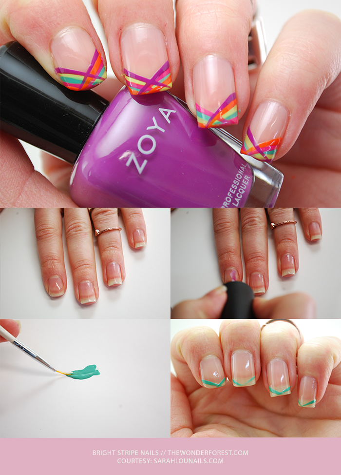 Bright Stripe Nail Tutorial