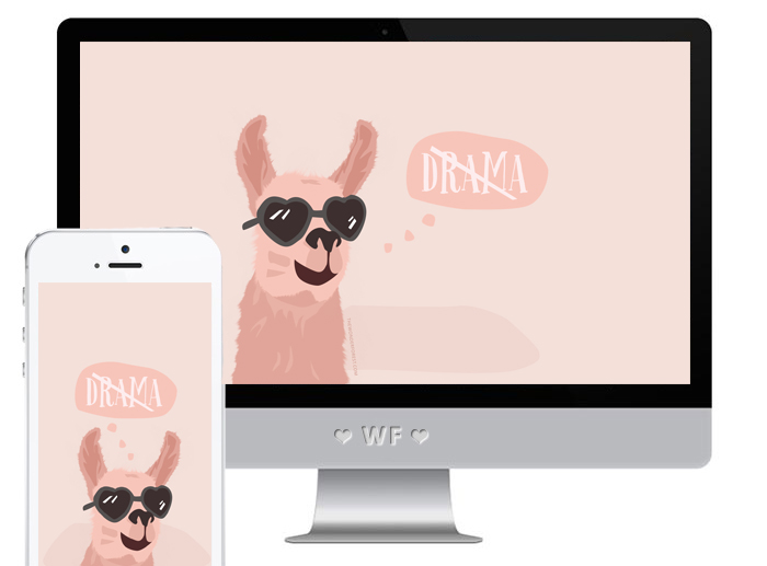 No Drama Llama iPhone and Desktop Wallpapers