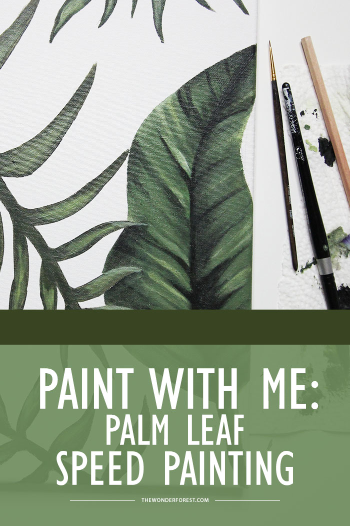 How To Paint Palm Leaves - Speed Painting in Acrylics - Wonder Forest