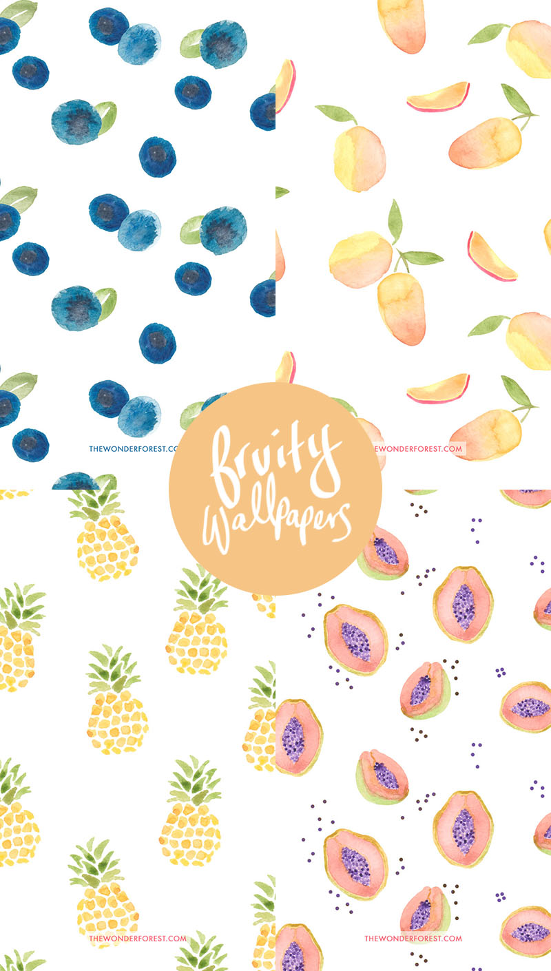 FREE Watercolour Fruit iPhone Wallpapers