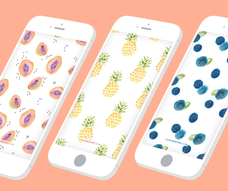 FREE Watercolour Fruit iPhone Wallpapers