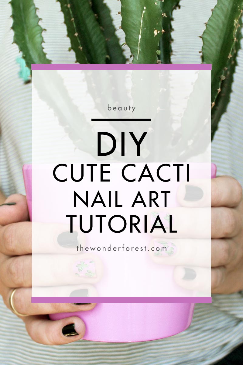 DIY Cute Cacti Nail Art Tutorial