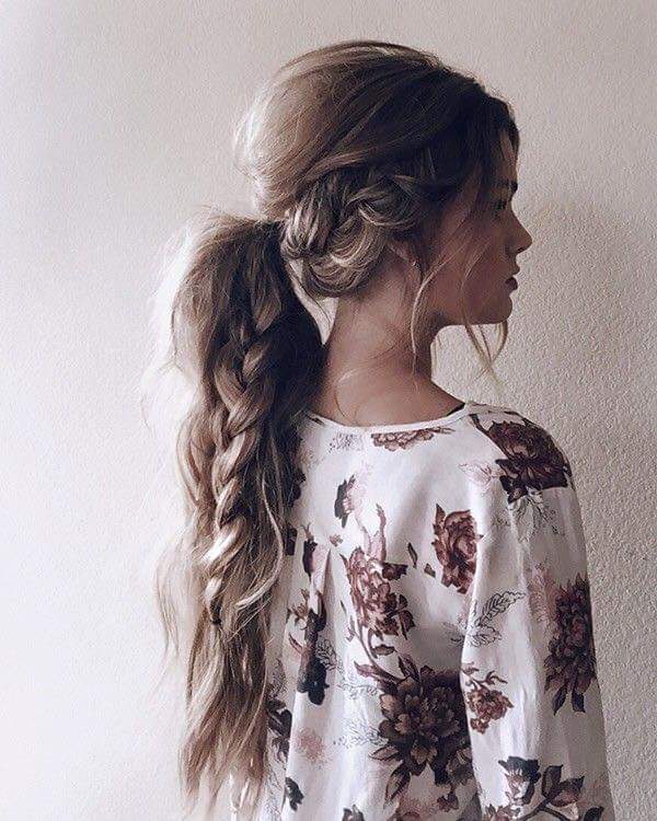 Messy braided ponytail
