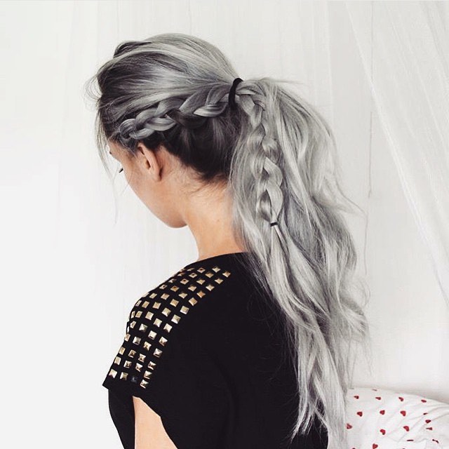 Braided messy ponytail