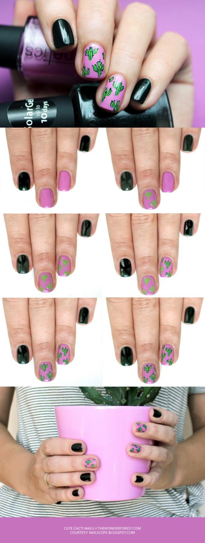 Cute Cacti Nail Art Tutorial