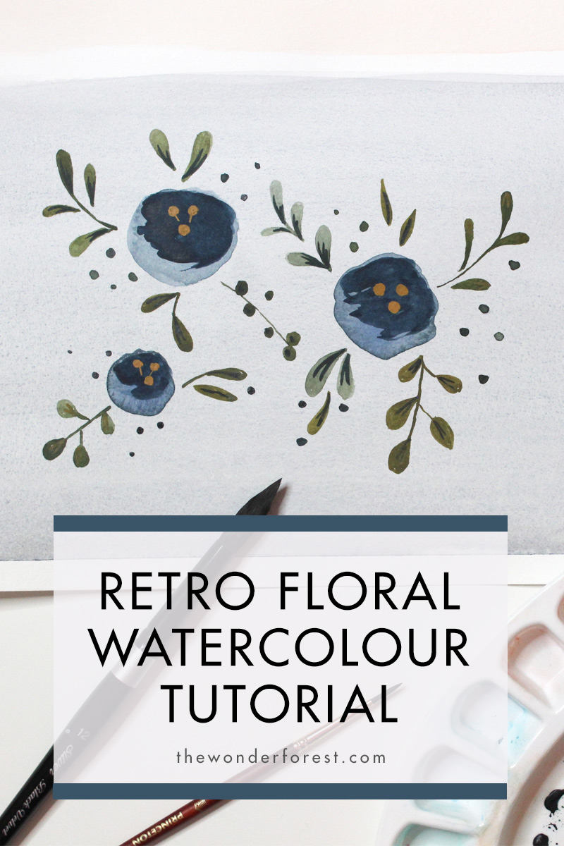 Retro Flowers Watercolour Tutorial