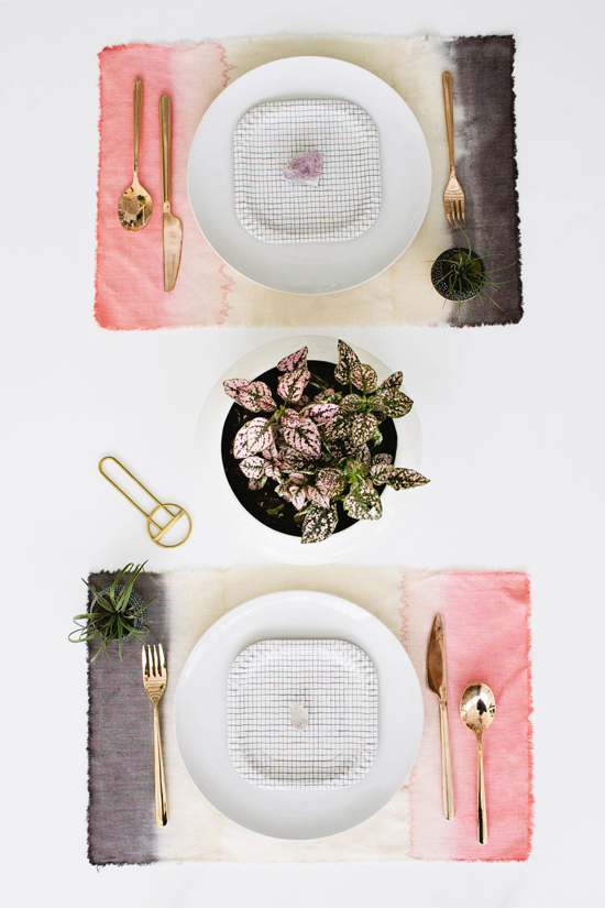 DIY Dip Dye Placemats