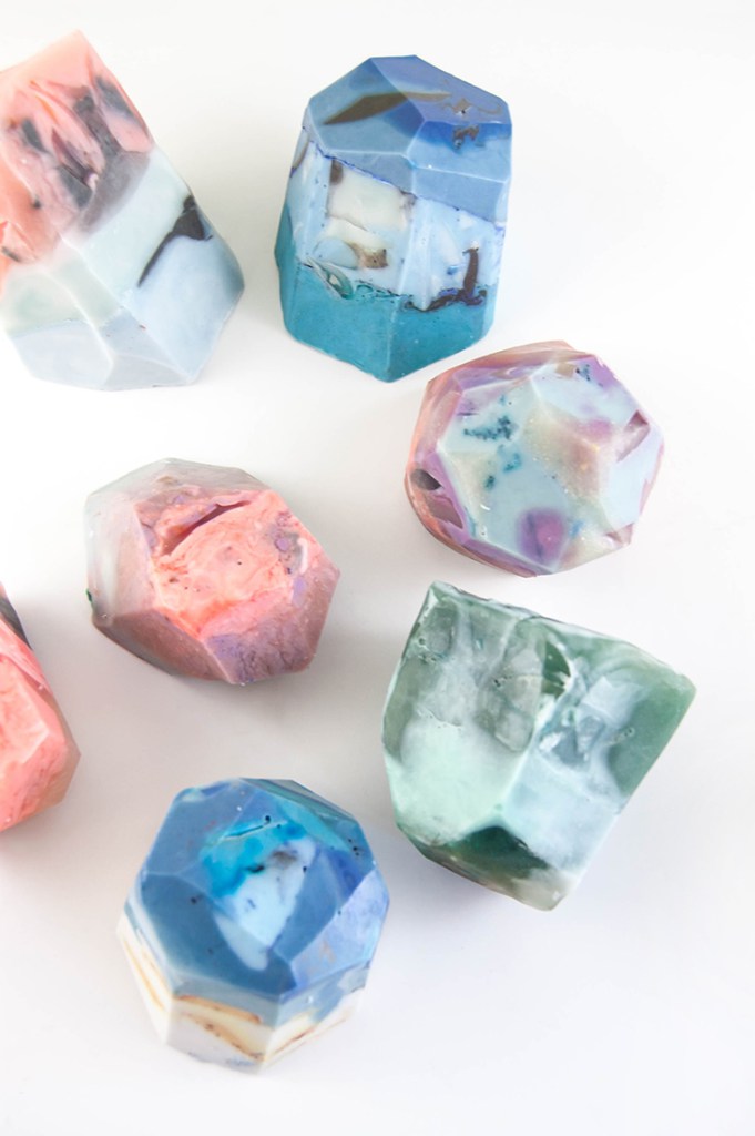 DIY Gemstone Soap Rocks