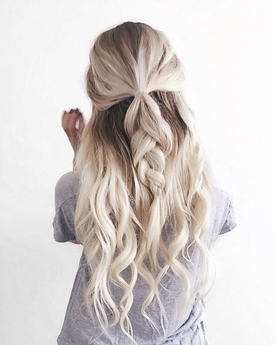 Half Up Wavy Braid