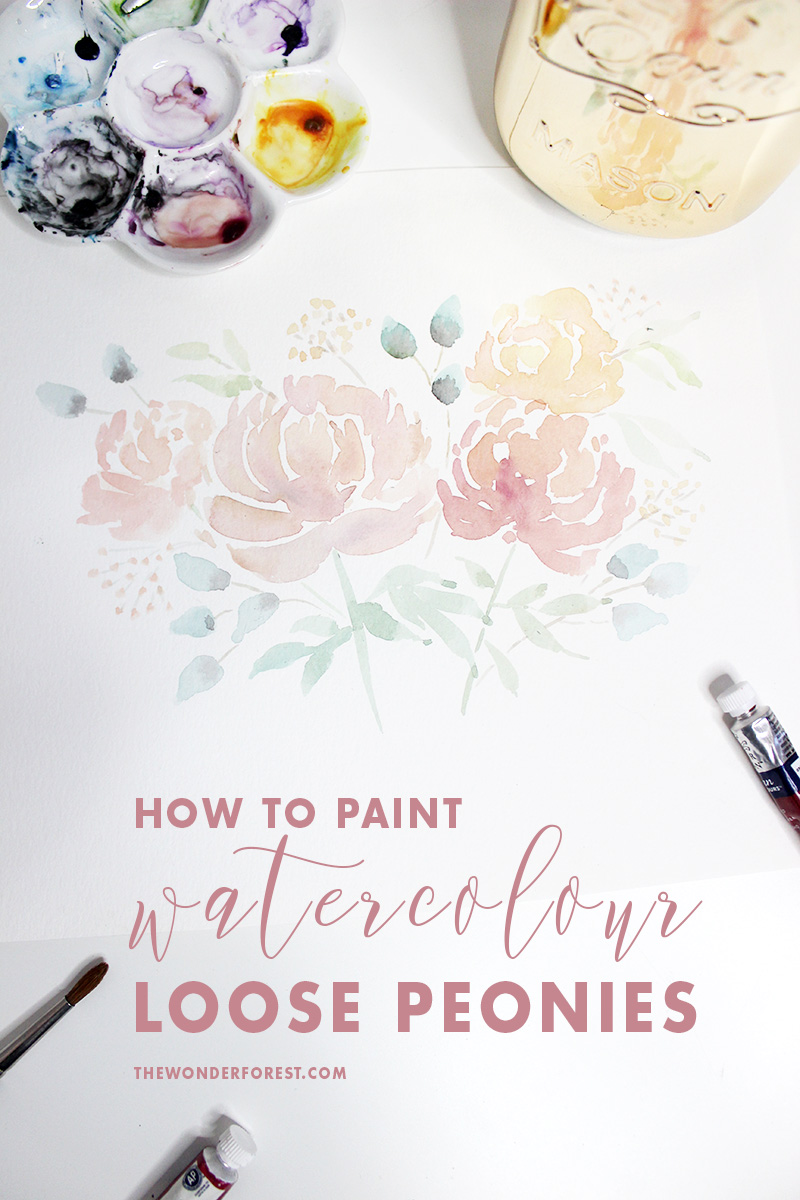 How To Paint Peonies with Watercolour