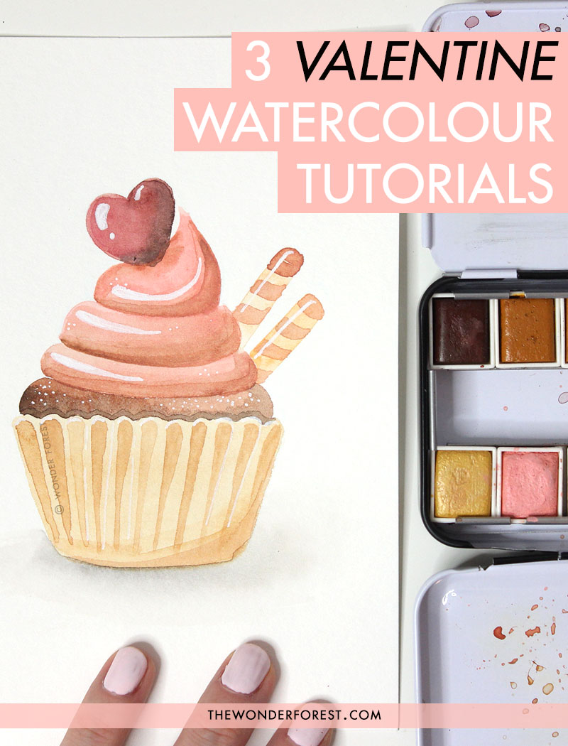 3 Valentine's Day Watercolour Tutorials