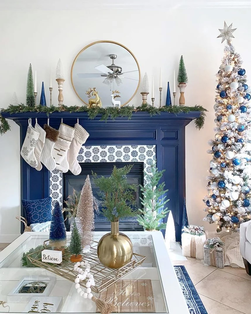 Blue Holiday Decor