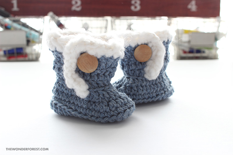 ugg inspired crochet baby booties