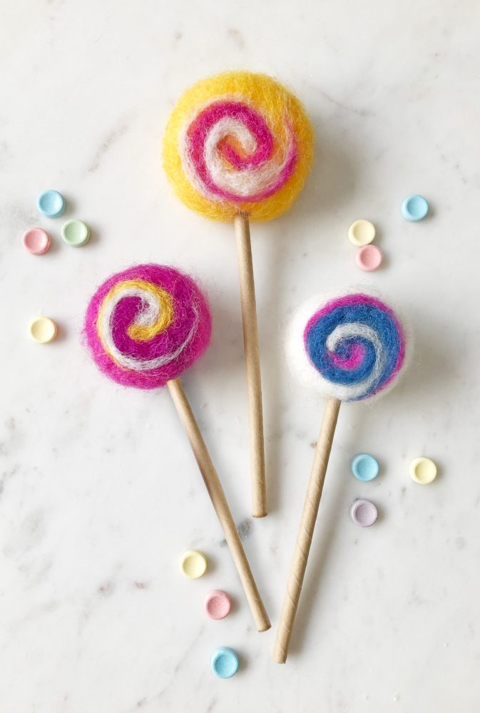 How To Make Colourful Felted Lollipops
