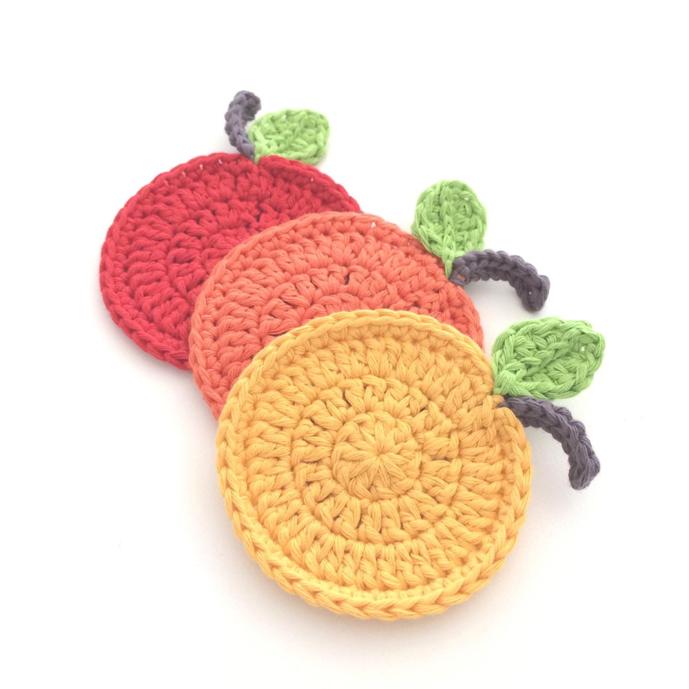 10 Free Summer Crochet Patterns - Fruit Coasters