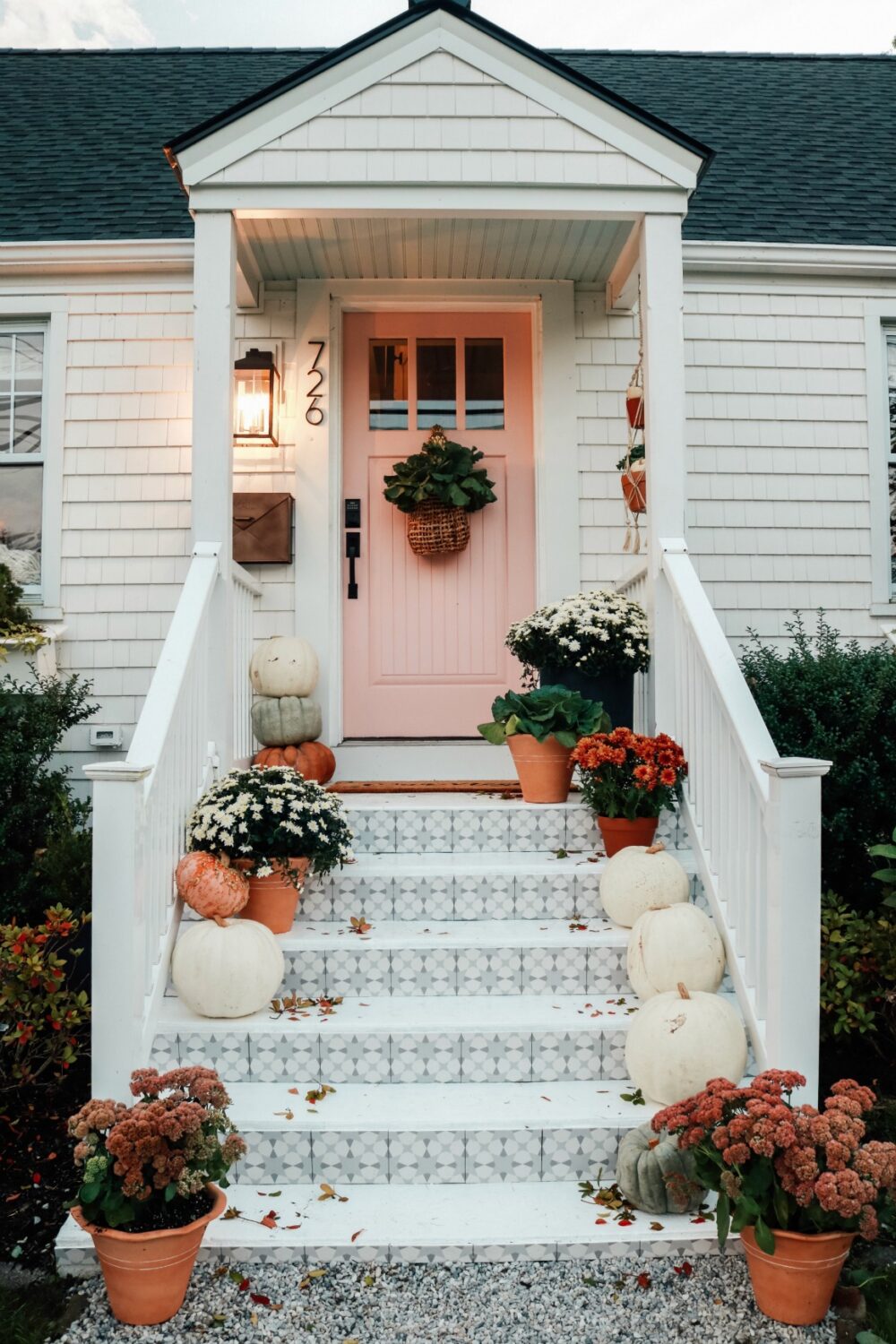 Tiled Steps Fall Porch