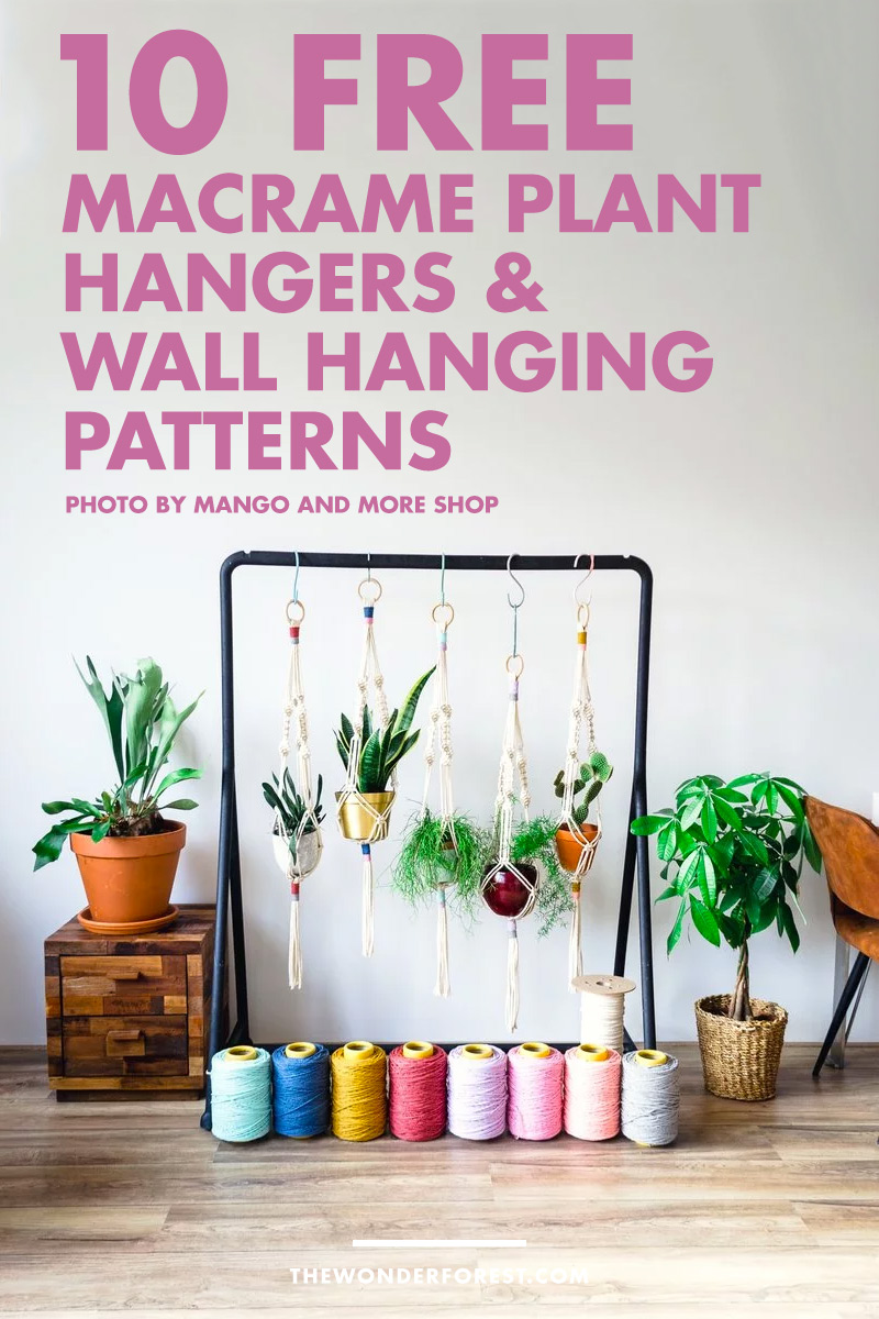 10 Free Macrame Plant Hangers and Wall Hanging Patterns