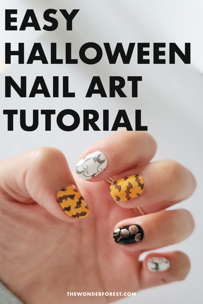 Easy Halloween Nail Art Using Stencils