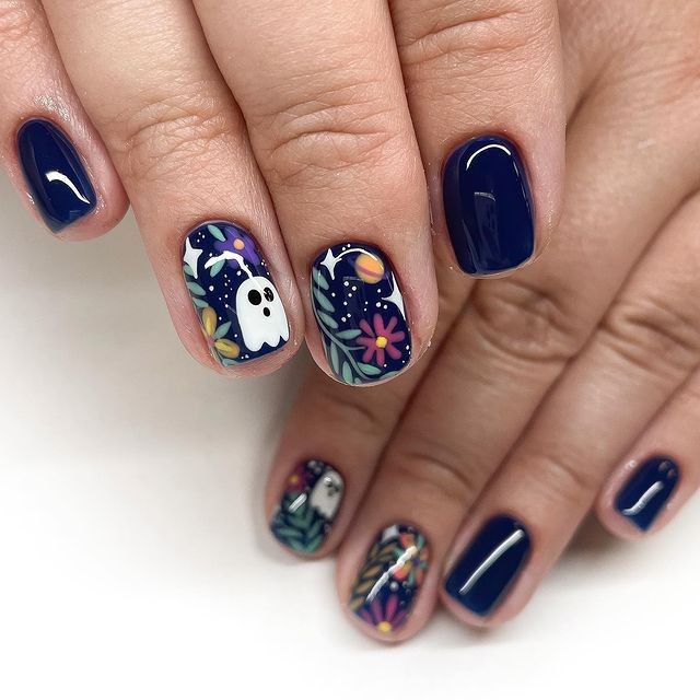 halloween ghost nail designs