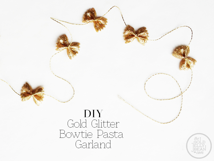 DIY Glitter Bowtie Pasta Garland