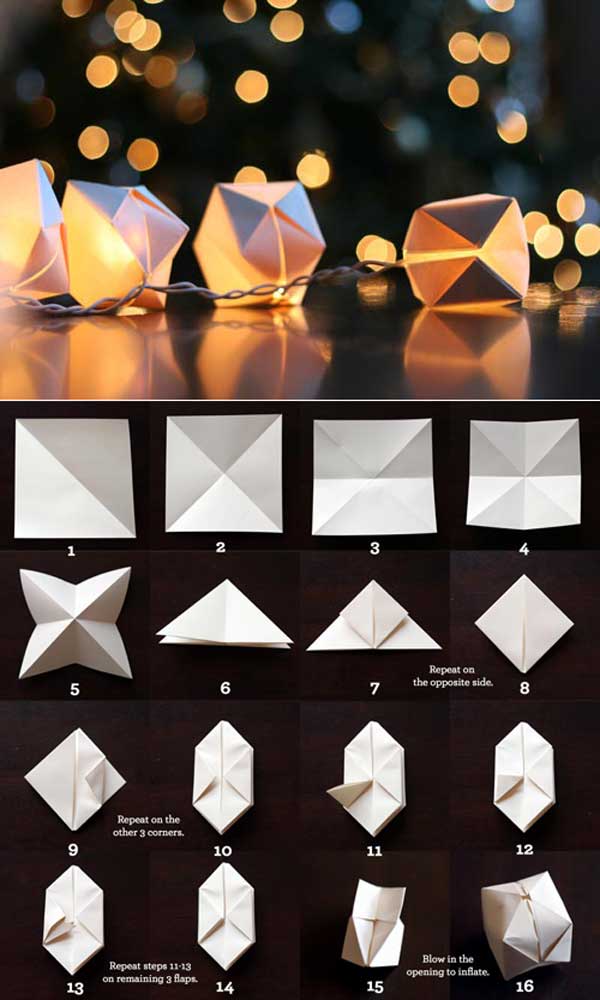 Paper Cube Origami Lights