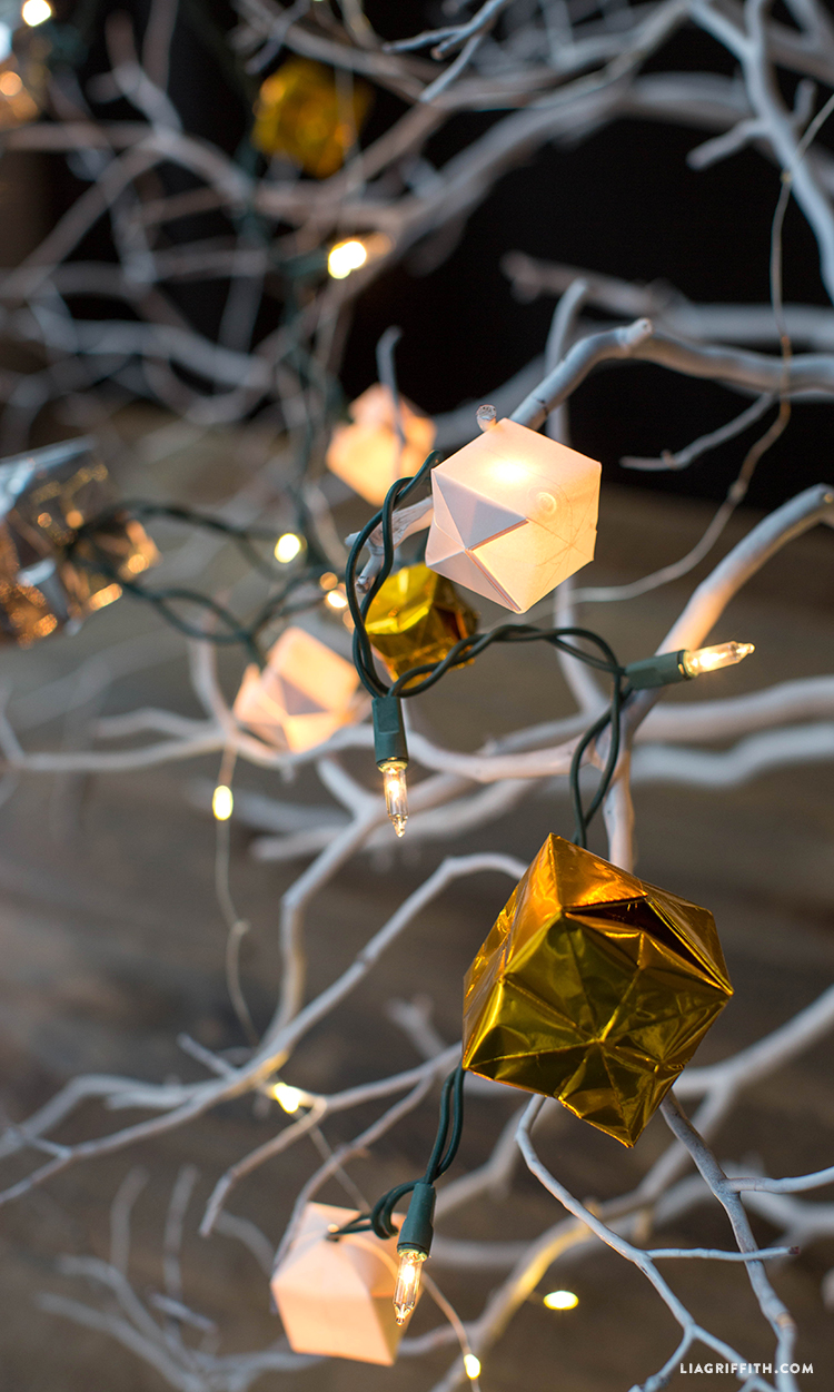 Paper cube string lights