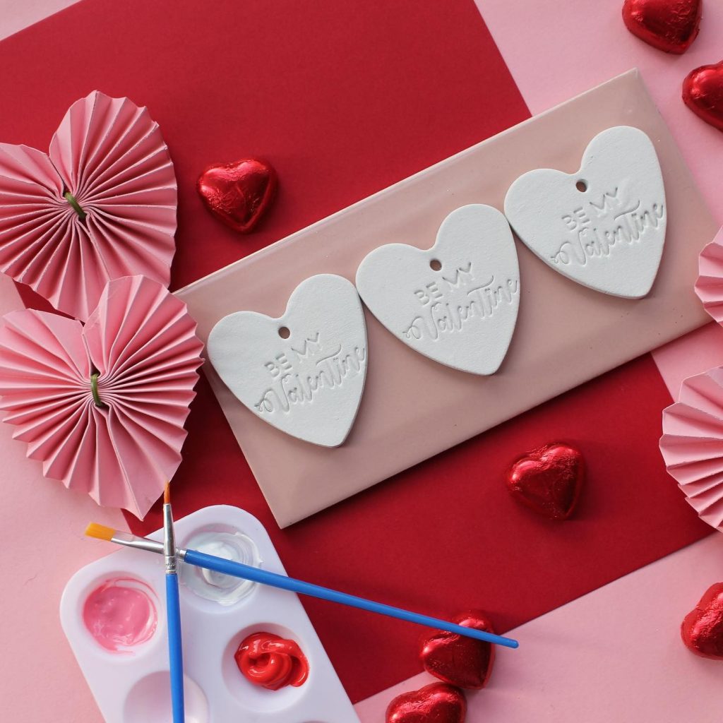 Air Dry Clay Valentine Hearts