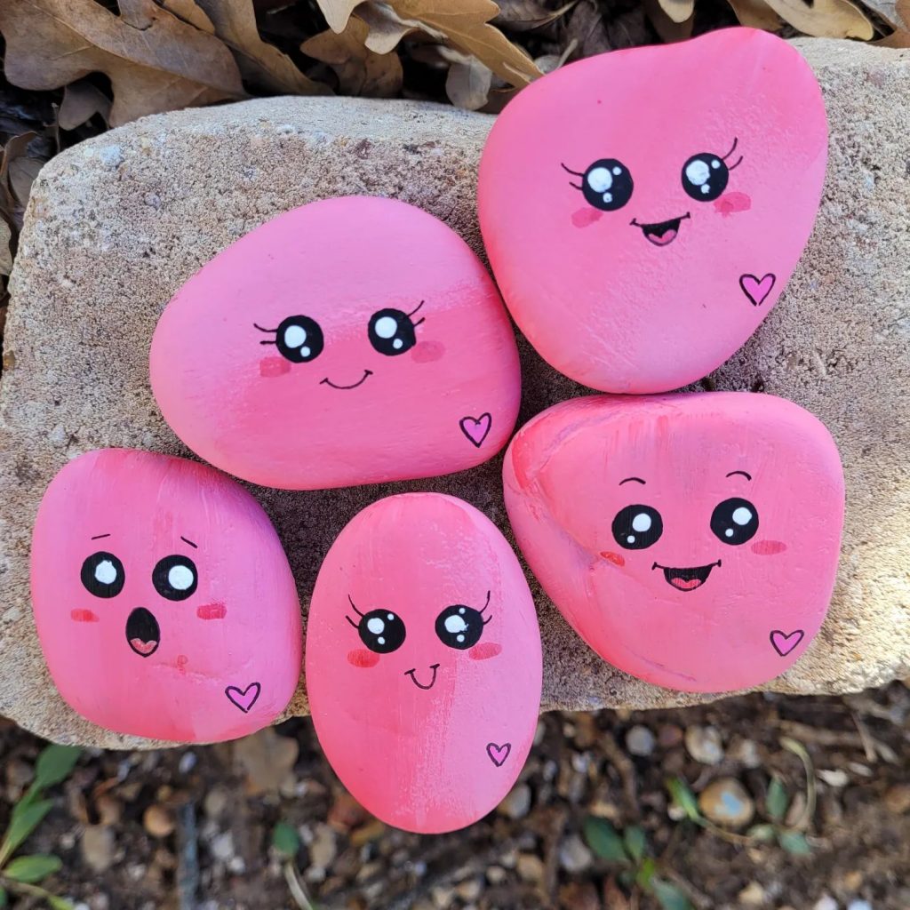 Valentine's Day painted rocks