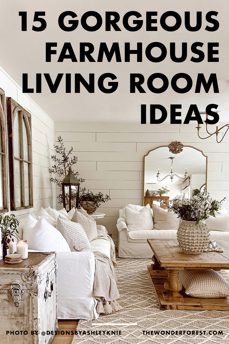 15 Gorgeous Farmhouse Living Room Ideas - Wonder Forest