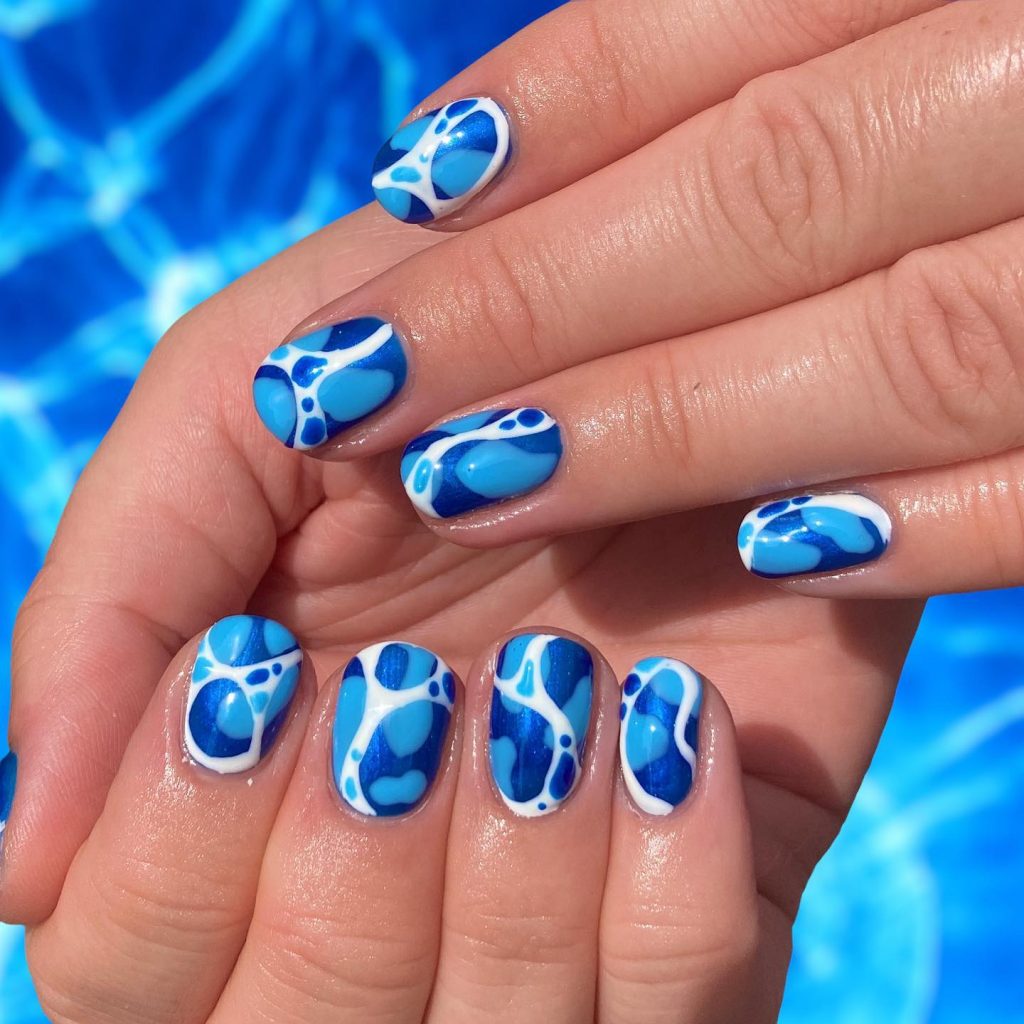 32 Watercolor Nail Art Designs - Nails - Emma Blog#art #blog #designs #emma  #nail #nails #watercolor | Gel nails, Nail art, Water color nails