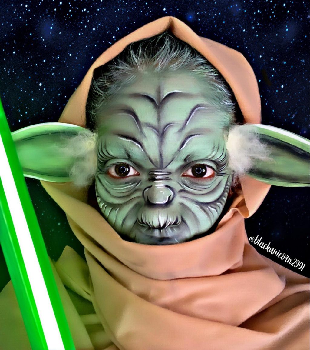 baby yoda star wars face paint halloween costume