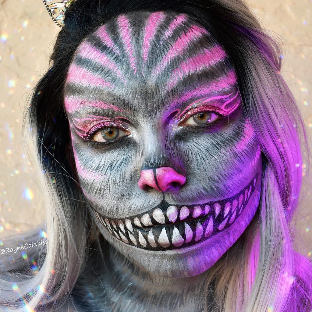 creepy cat face paint for halloween