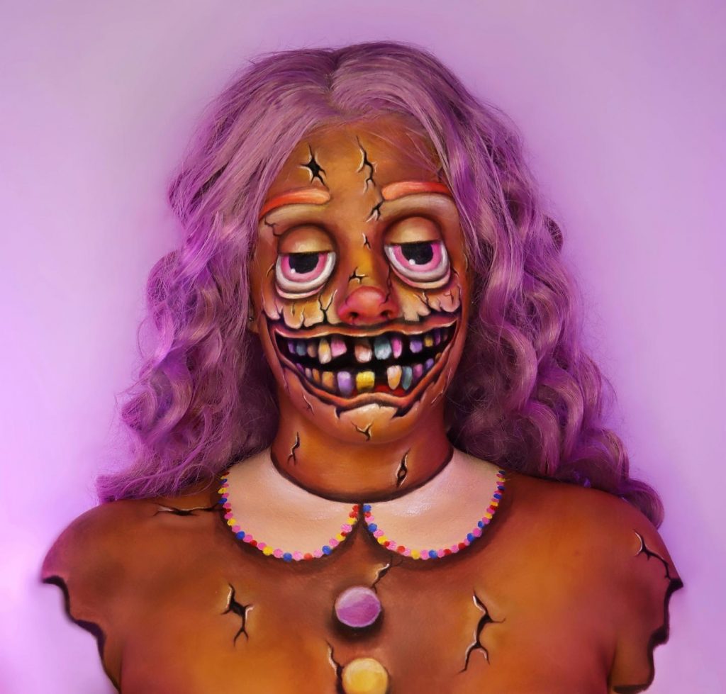 broken clown doll halloween makeup