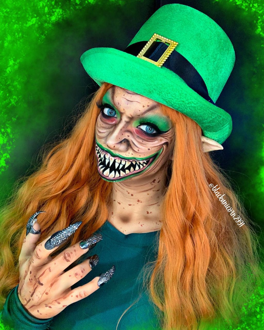 creepy leprechaun st patricks day makeup