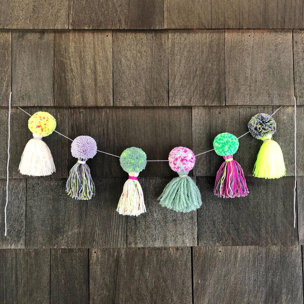 DIY Beaded Pom Pom Wall Hanging - the neon tea party