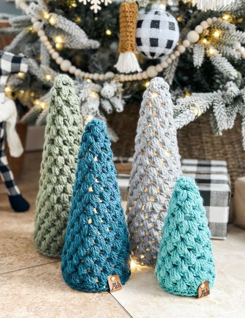 Puff Stitch Crochet Trees