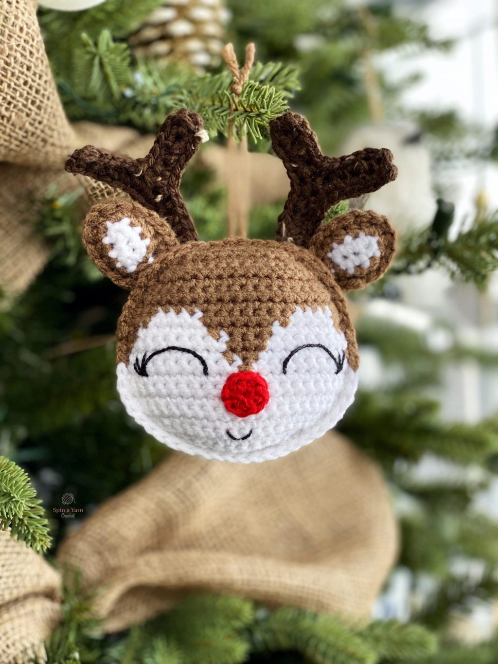 Crochet Reindeer Ornament Pattern