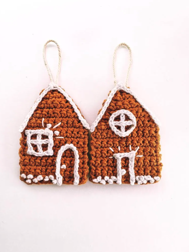 Gingerbread House Crochet Ornament