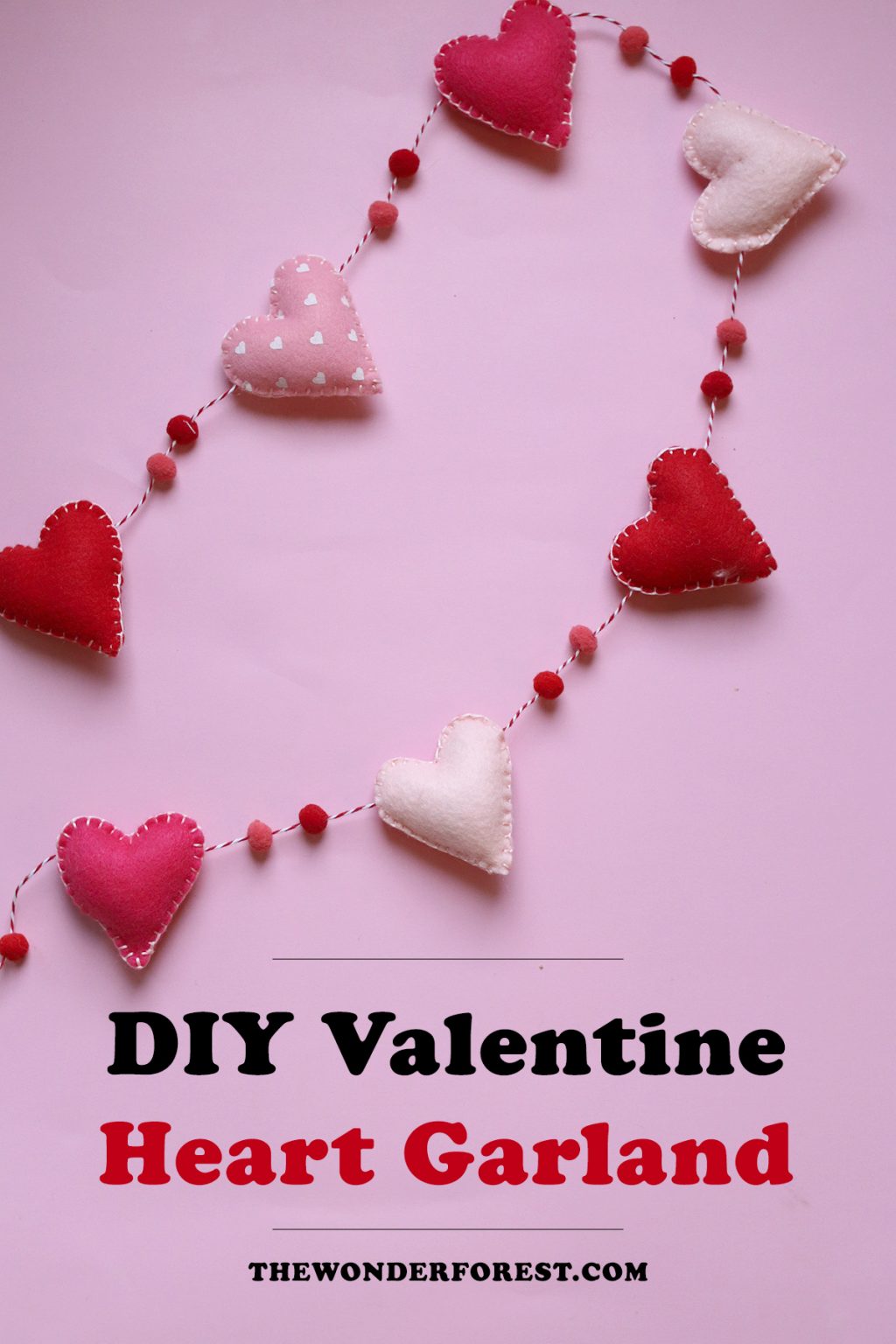 How to Make a Valentine Garland of Hearts - Valentine's Day Crafts