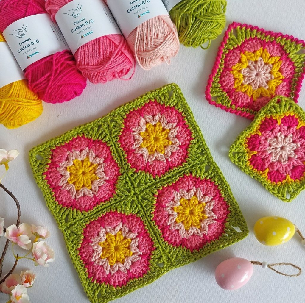 African Flower Granny Square Pattern